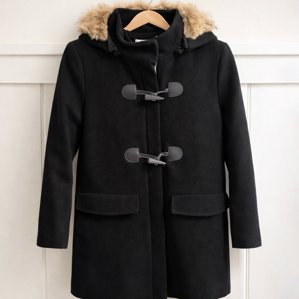 Women's Black Toggle Coat